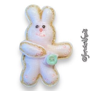 Vintage Plastic Easter Bunny Brooch Pin